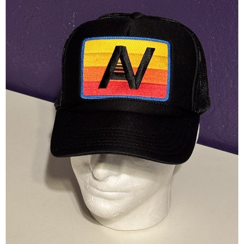 Aviator Nation Black Trucker Hat Logo NWOT Rare